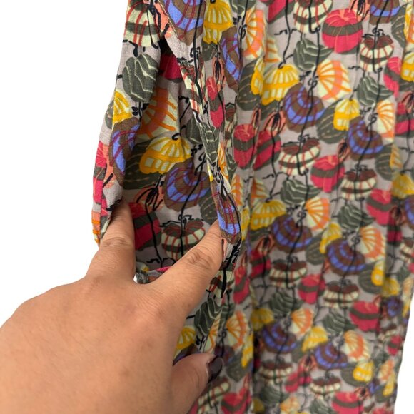 VTG Flax Jeanne Engelhart Artsy Paper Lantern Rayon Knee Length Dress Small - Picture 2 of 6